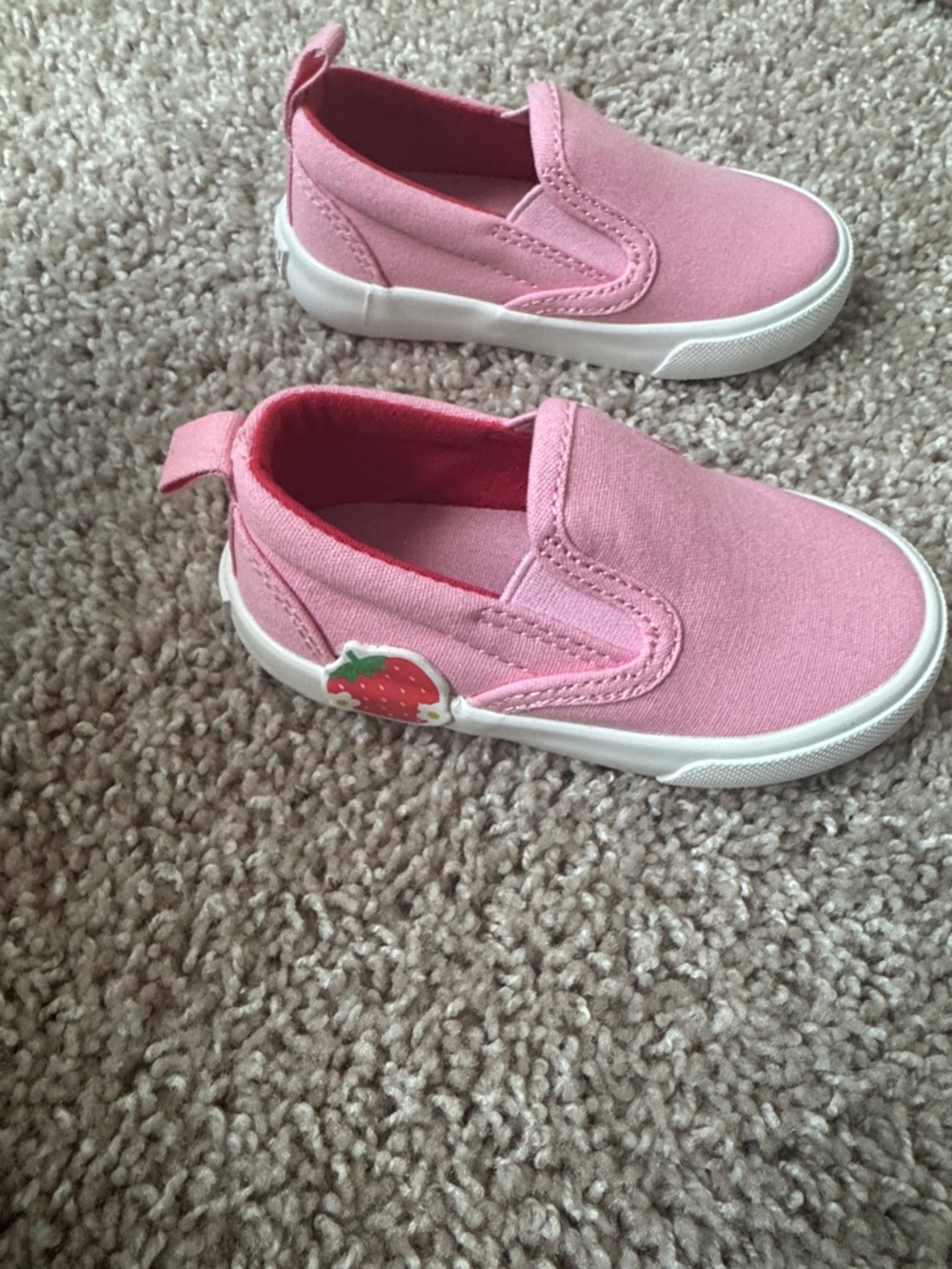 Old Navy Pink Kids Slip-On Sneakers with Strawberry Accent